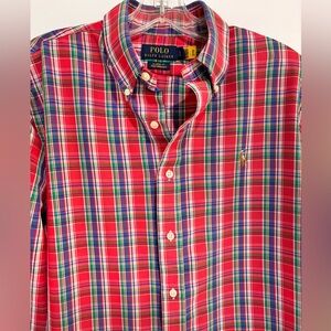 Polo Ralph Lauren Classic Fit Plaid Performance Shirt EUC Size Large Msrp $149